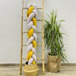 πάντα πλεξούδα μουσταρδί - γκρι