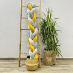 πάντα πλεξούδα μουσταρδί - ευκάλυπτος - γκρι