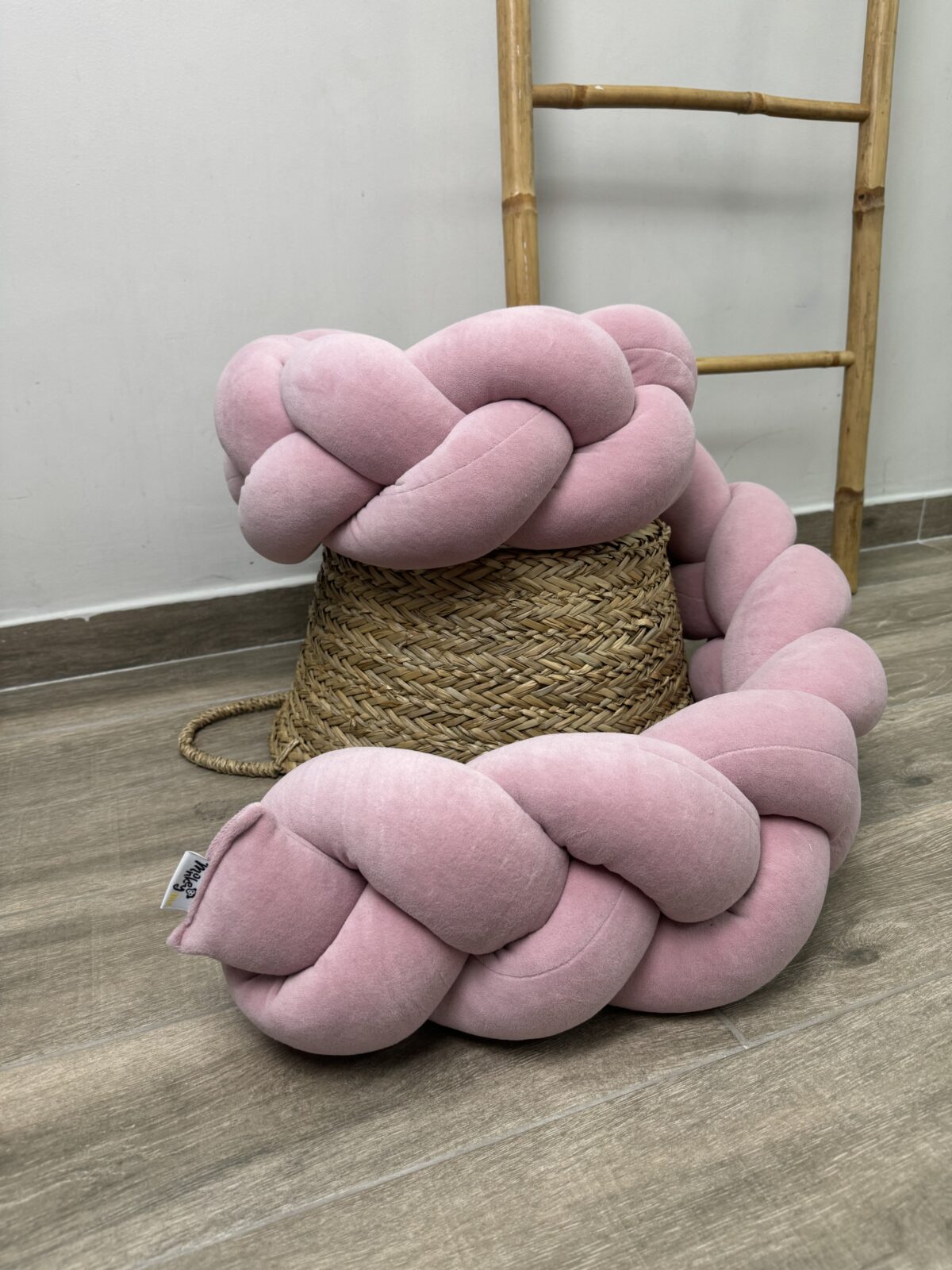 Πάντα Κούνιας Πλεξούδα Dusty Pink - Image 3