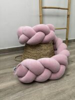 Πάντα Κούνιας Πλεξούδα Dusty Pink - Image 3