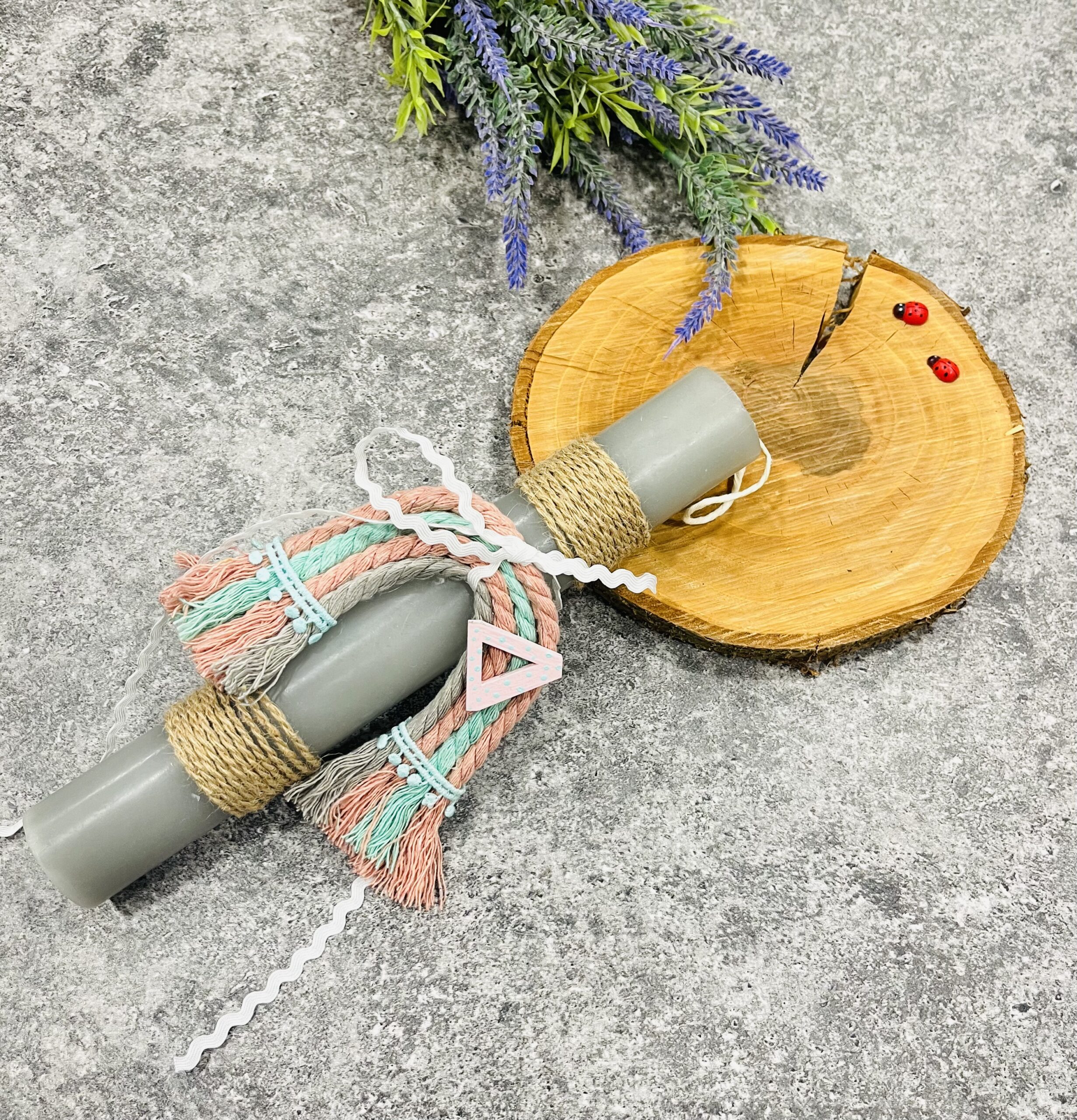 IMG-1558 Πασχαλινή λαμπάδα pink rainbow