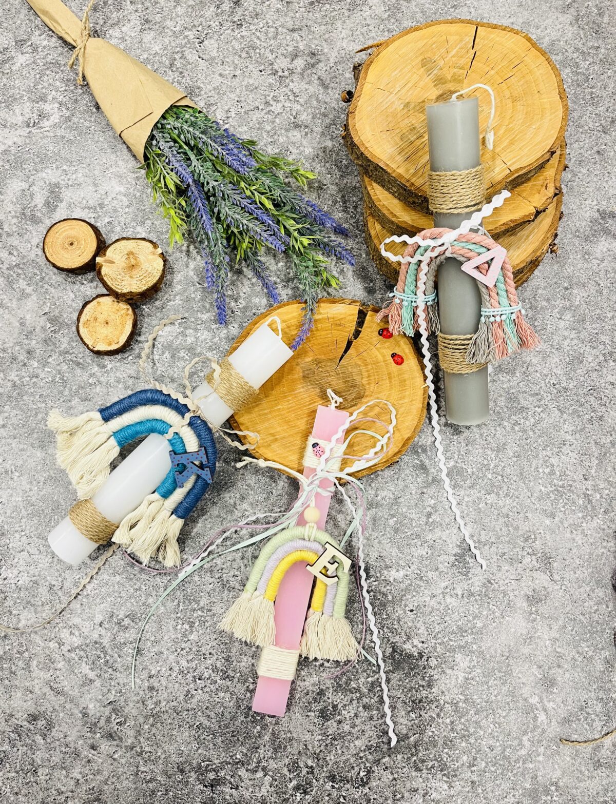 Πασχαλινή λαμπάδα pastel rainbow - Image 2