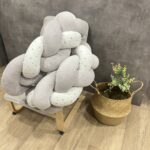 πάντα πλεξούδα γκρι - αστεράκια