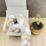 πάντα πλεξούδα μπεζ - αστεράκια