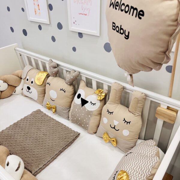 Πάντα Κούνιας Μαξιλάρι Μπεζ - Χρυσό για Βρεφική Κούνια