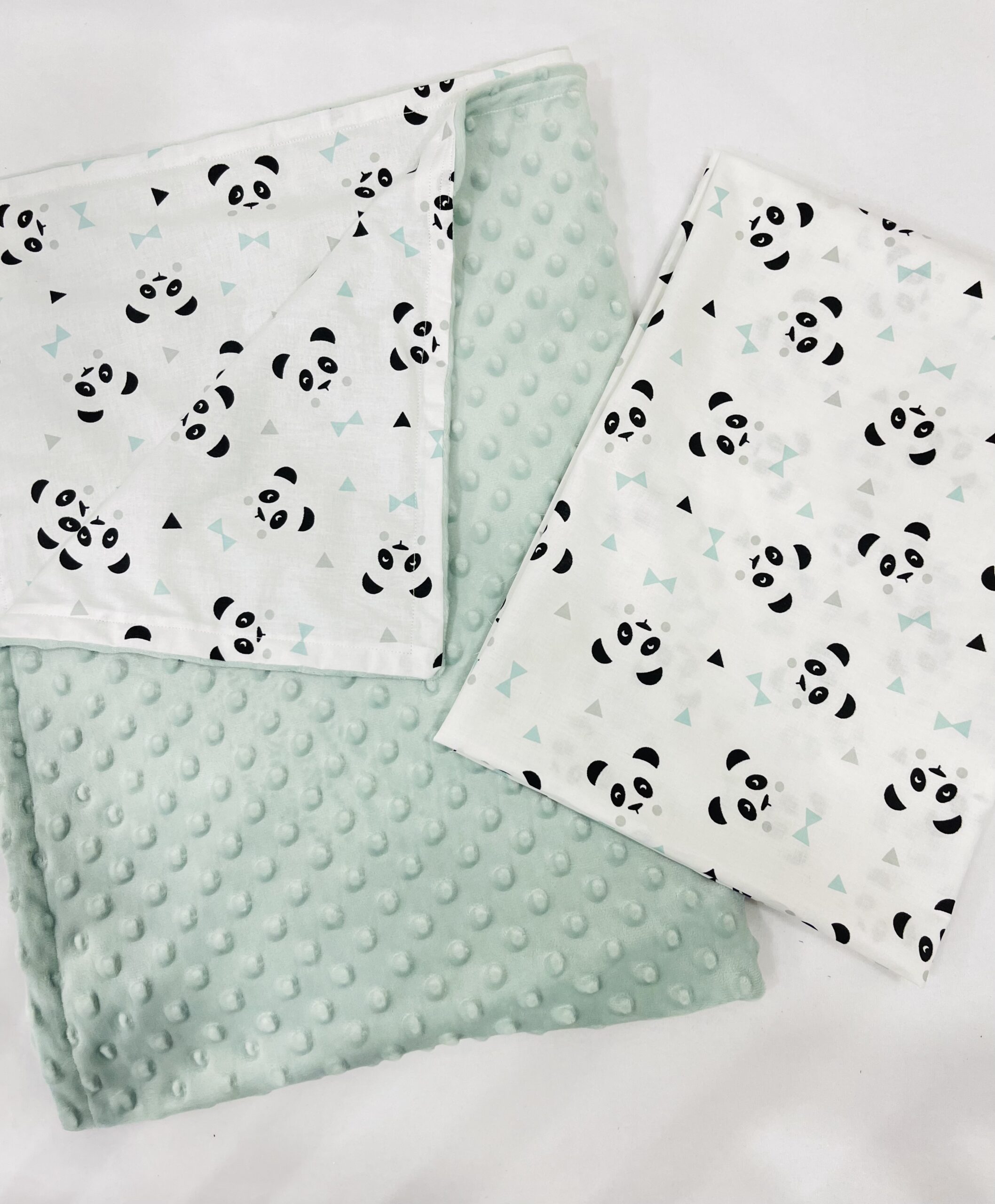 Βρεφική κουβέρτα Mint Panda βρεφική κουβέρτα μέντα με σχέδιο πάντα