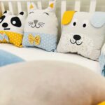 Πάντα Μαξιλάρι Ζωάκια Γαλάζιο - Ώχρα - Image 2