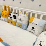 Πάντα Μαξιλάρι Ζωάκια Γαλάζιο - Ώχρα - Image 3