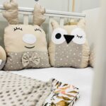 Πάντα μαξιλάρι ζωάκια μπεζ αστεράκια