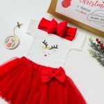 Xmas Gift Bag 'First Christmas' Με Ελαφάκι Για Κορίτσι
