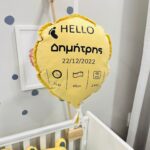 μπαλόνι διακοσμητικό με στοιχεία γέννησης σε πολλές αποχρώσεις