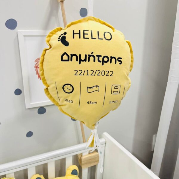μπαλόνι διακοσμητικό με στοιχεία γέννησης σε πολλές αποχρώσεις