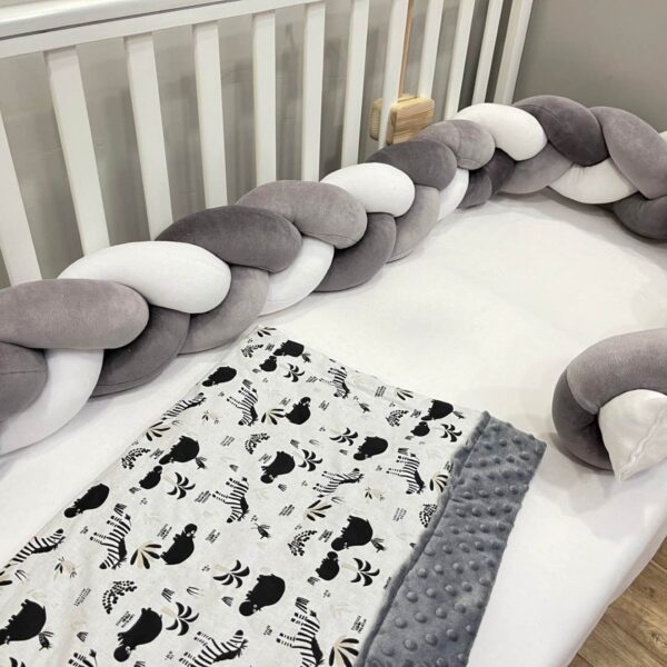 πάντα πλεξούδα γκρι λευκό