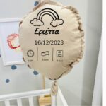 μπαλόνι διακοσμητικό με στοιχεία γέννησης με σχέδιο ουράνιο τόξο