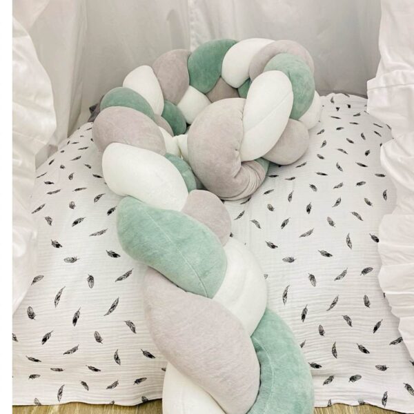 πάντες πλεξούδα γκρι,μέντα λευκό