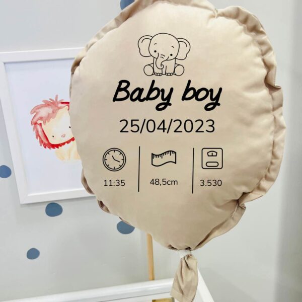 μπαλόνι διακοσμητικό τοίχου με στοιχεία γέννησης