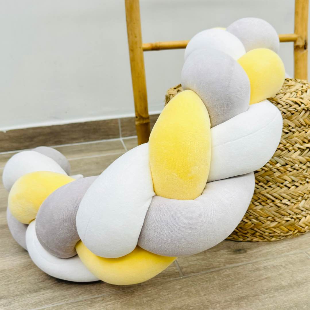 Πάντα Kούνιας Πλεξούδα Γκρι-Λευκό-Κίτρινο Παστέλ Πάντα Kούνιας Πλεξούδα Γκρι-Λευκό-Κίτρινο Παστέλ