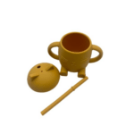 ποτήρι εκπαιδευτικό σιλικόνης στεγανό με καλαμάκι