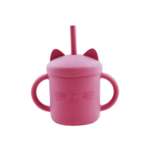 ποτήρι εκπαιδευτικό σιλικόνης στεγανό με καλαμάκι
