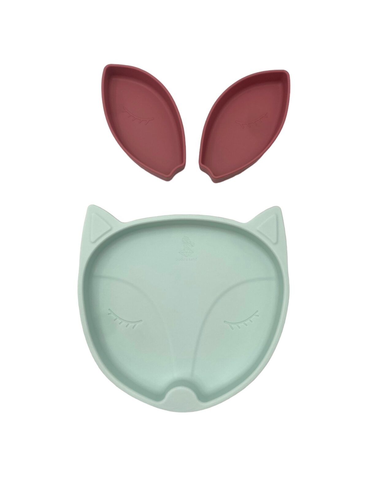 πιάτο σιλικόνης ροζ με αποσπώμενα χωρίσματα