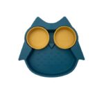 Πιάτο σιλικόνης με αποσπώμενα χωρίσματα μπλε -ώχρα