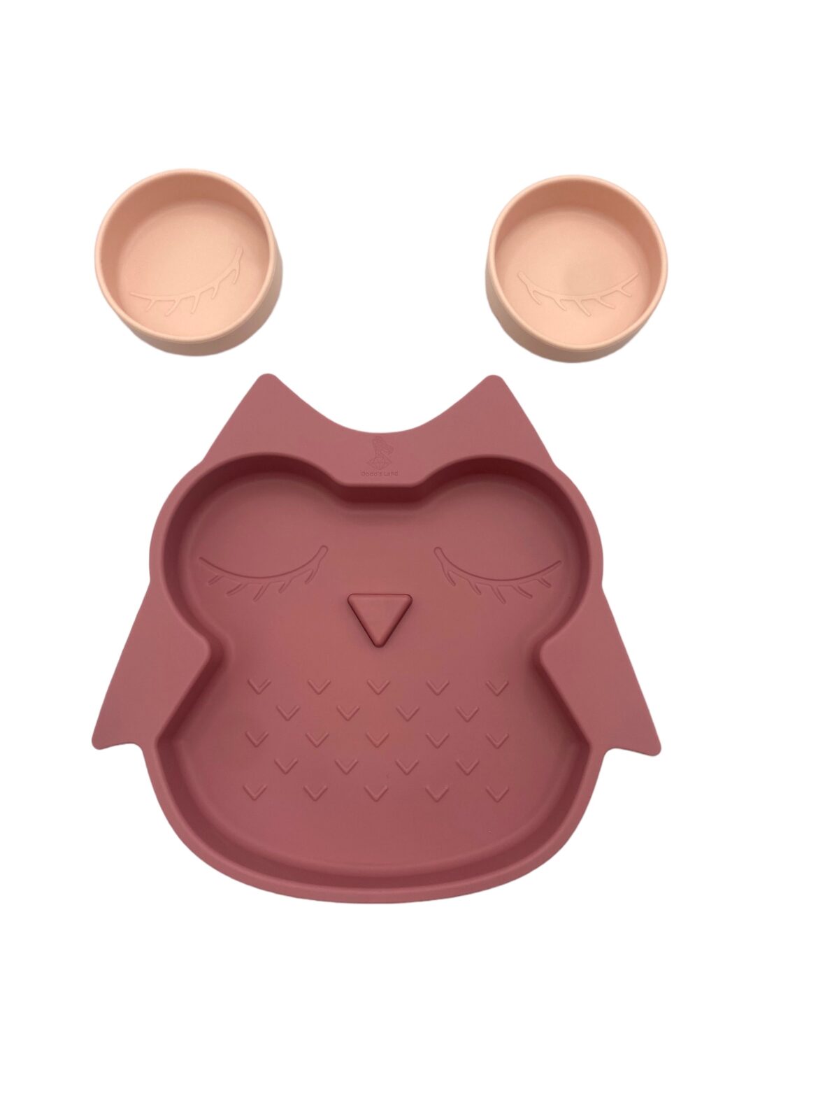 πιάτο σιλικόνης με χωρίσματα και βεντούζα ροζ