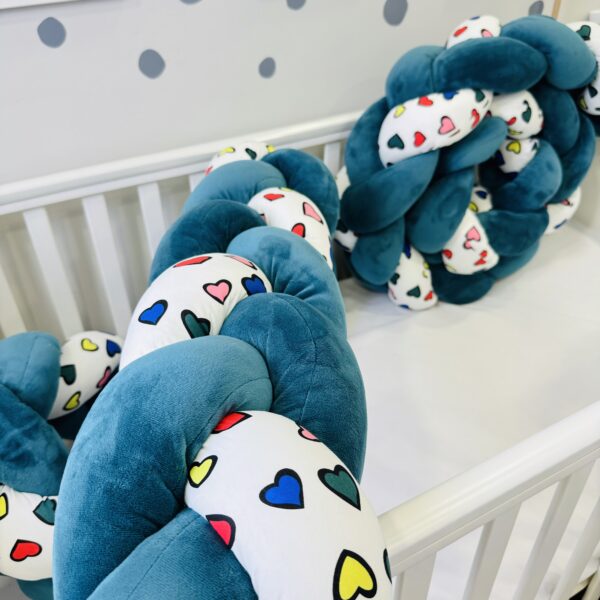 πάντα κούνιας πλεξούδα πετρολ με καρδιές