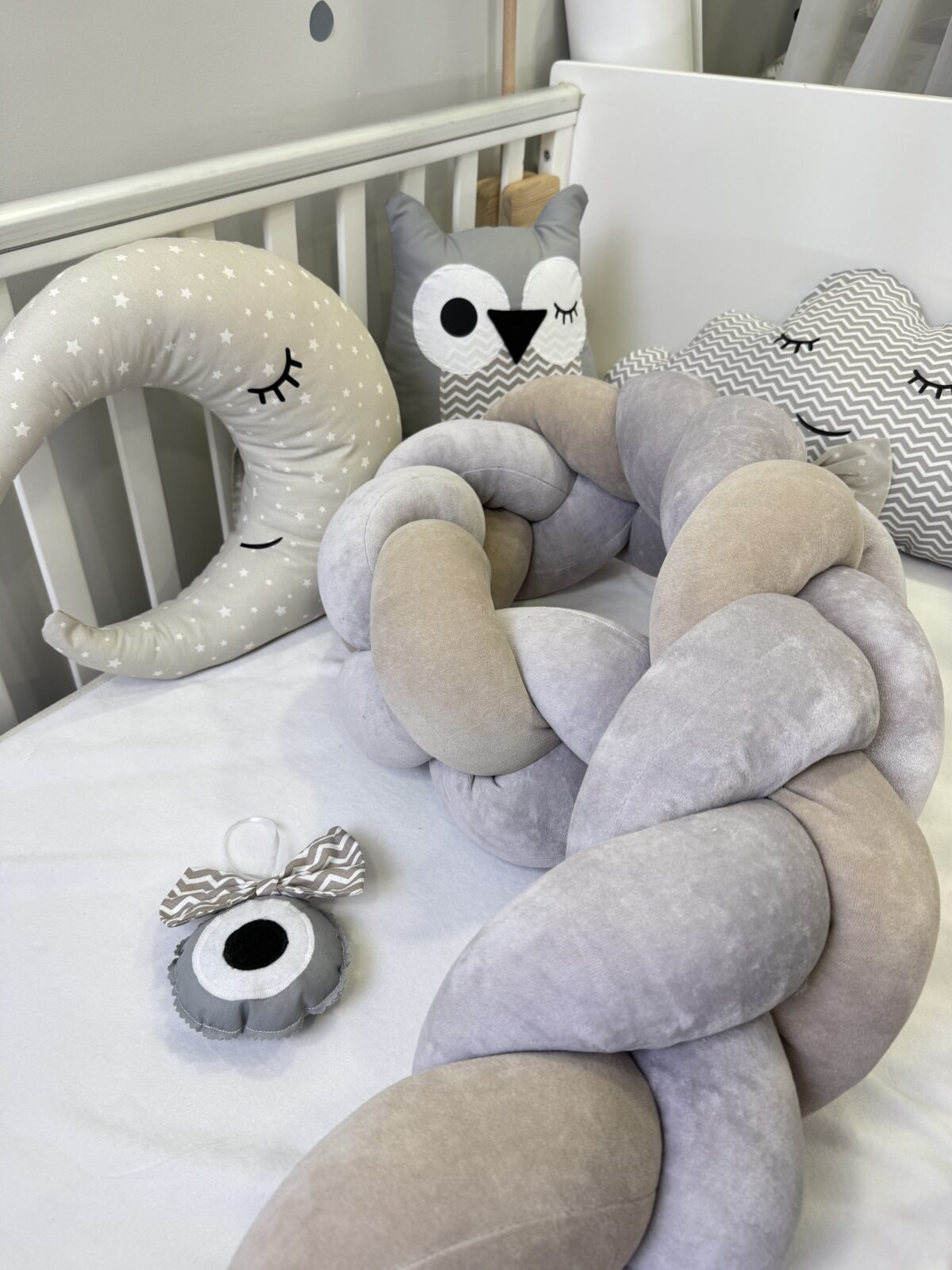 Πάντα Kούνιας Πλεξούδα Γκρι-Μπεζ - Image 2