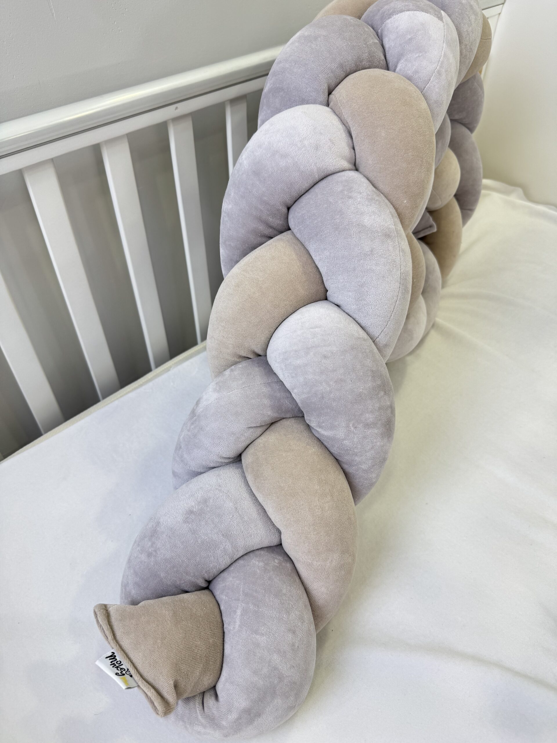 Πάντα Κούνιας Πλεξούδα Γκρι,Μπεζ άντα κούνιας πλεξούδα Γκρι-Μπεζ