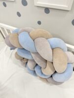 Πάντα Kούνιας Πλεξούδα Γκρι-Μπεζ-Γαλάζιο - Image 2