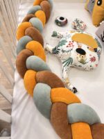 πάντα πλεξούδα βελούδο καφέ,ώχρα,μέντα