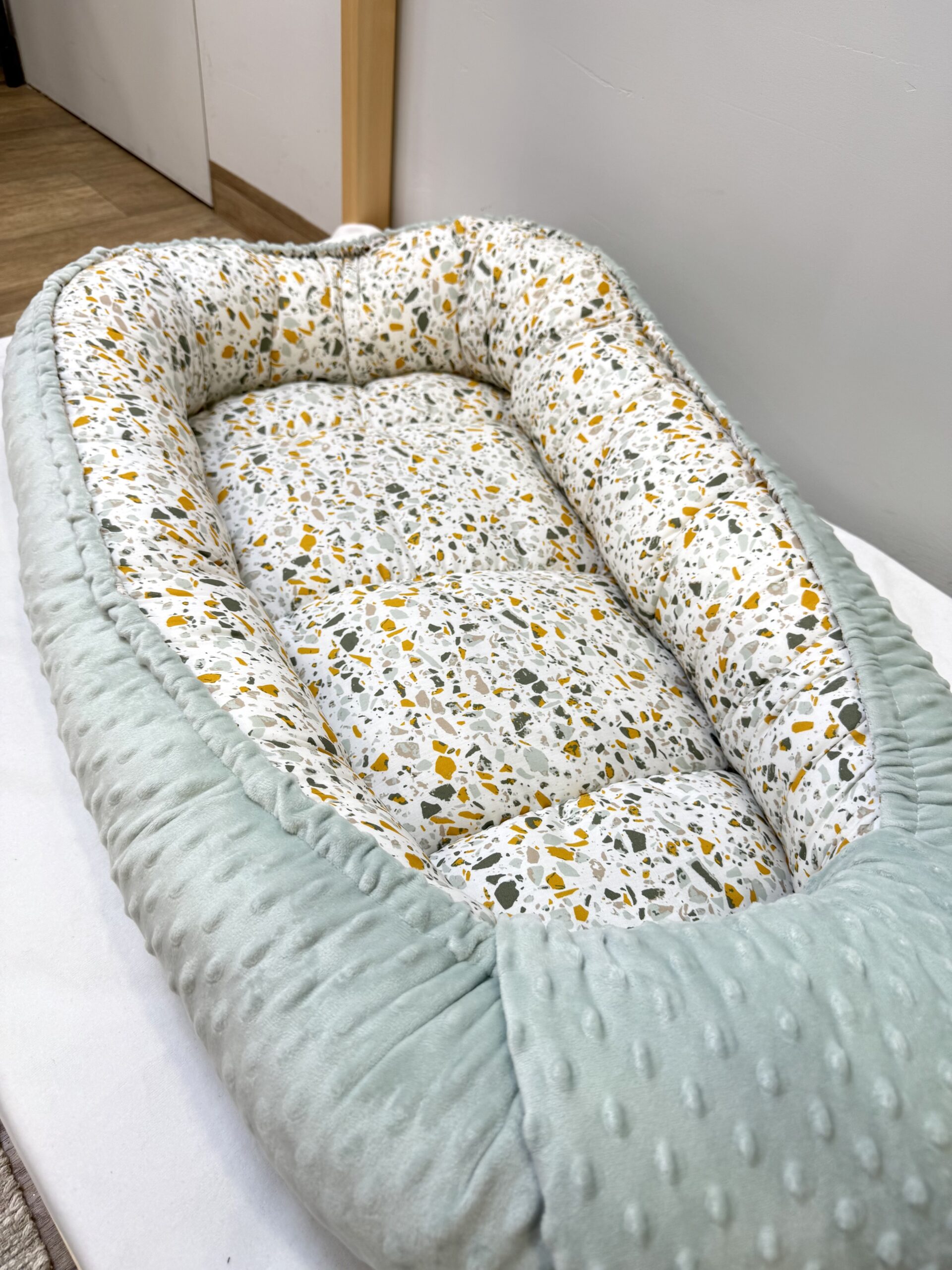 βρεφική φωλιά Mosaic Mint φωλιά μωρού μέντα