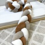 πλεξούδα κούνιας τρίχρωμη μπεζ,λευκό,καφέ