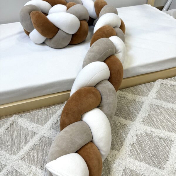 πλεξούδα κούνιας τρίχρωμη μπεζ,λευκό,καφέ