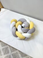 Πάντα Kούνιας Πλεξούδα Γκρι-Λευκό-Κίτρινο - Image 2