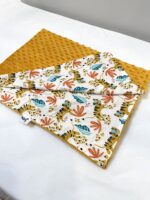 βρεφική κουβέρτα minky βελούδινη ώχρα με τίγρεις