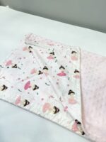 βρεφική κουβέρτα αγκαλιάς ροζ βελούδο με μπαλαρίνες