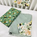 βρεφική κουβέρτα αγκαλιάς μέντα με σχέδιο τροπικό