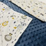 κουβέρτα κούνιας minky indigo χρώμα,σχέδιο eskimo