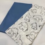 πάνες αγκαλιάς 100% βαμβακερές μπλε ,σχέδιο ελεφαντάκι