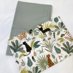 σετ σεντόνια για κούνια και για λίκνο με σχέδιο τροπικό jaguar