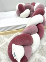 πάντα κούνιας πλεξούδα dusty pink,old pink,εκρού