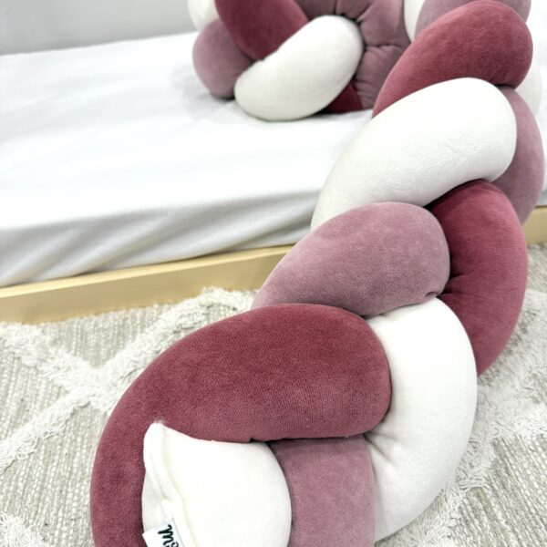 πάντα κούνιας πλεξούδα dusty pink,old pink,εκρού