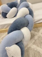 πάντα κούνιας πλεξούδα indigo,γαλάζιο,λευκό