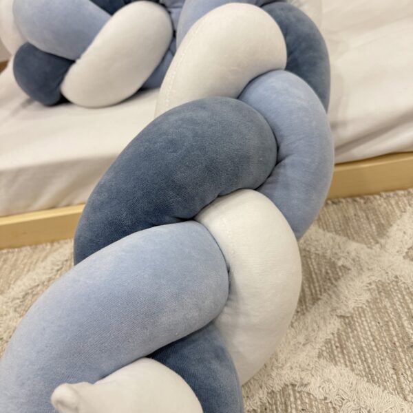 πάντα κούνιας πλεξούδα indigo,γαλάζιο,λευκό