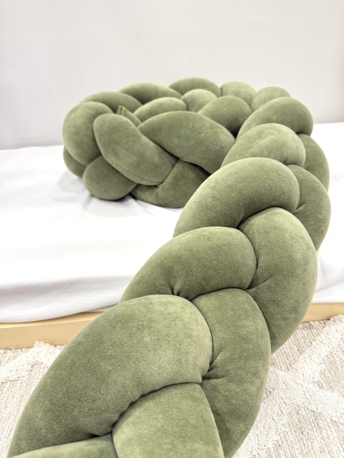 Πάντα Κούνιας Πλεξούδα Olive Green - Image 2