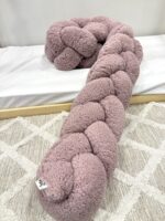 πάντα κούνιας πλεξούδα dusty pink ύφασμα teddy