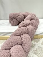 Πάντα Κούνιας Πλεξούδα Teddy Dusty Pink - Image 2