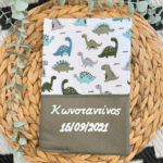θήκη για βιβλιάριο υγείας παιδιού με όνομα πράσινο με δεινόσαυρους