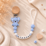Χειροποίητο Κλιπ Πιπίλας Blue Koala Με Όνομα